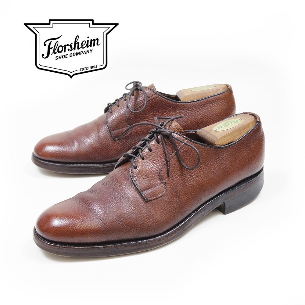 9-1/2 D表記 27.5cm相当 70s FLORSHEIM フローシャイム プレーントゥ