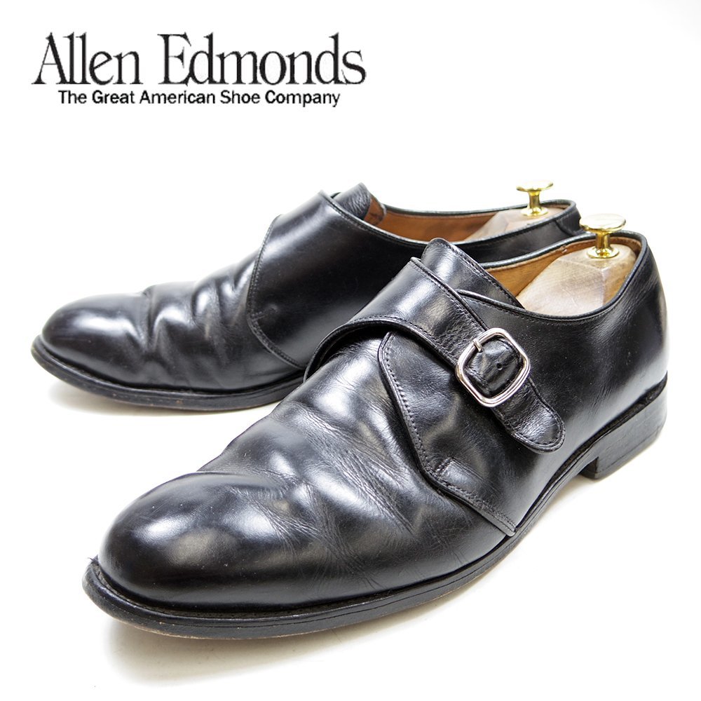 12D表記　30cm相当　Allen Edmonds Garner　アレンエドモンズ　ガーナー　シングルモンクストラップ　スリッポン　ローファー　黒　/U9048