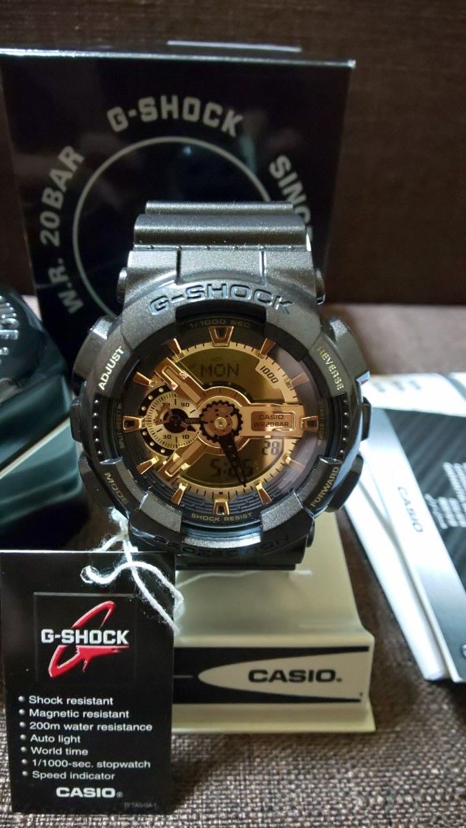 《GW時計祭》カシオ G-SHOCK 海外モデル ガリッシュゴールド 付属全部付き 新品電池交換 CASIO Gショック ほぼ新品