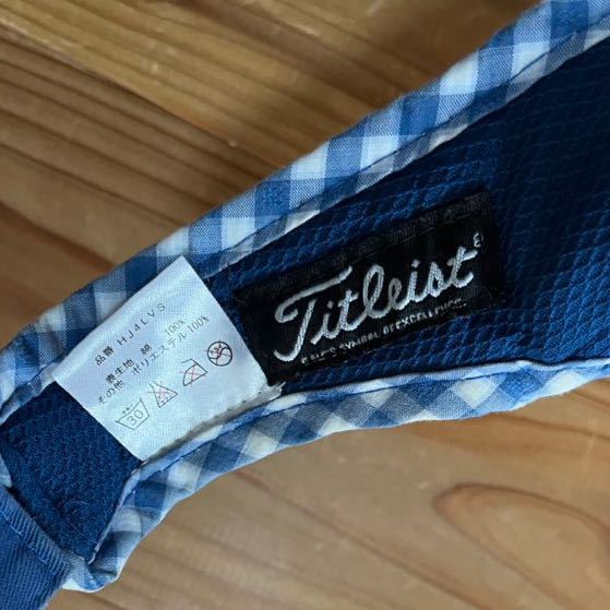 送料込み！Titleist ギンガムチェック ゴルフサンバイザー 水色×白 タイトリスト サンバイザー 帽子 GOLF ゴルフウェア_画像4