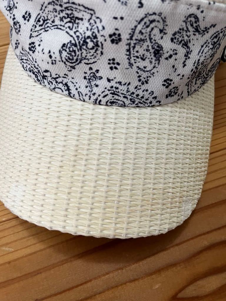 送料込み！BEAMS GOLF ジュートキャスケット ゴルフキャップ 白×ペーズリー ビームスゴルフ 帽子 CAP GOLF ゴルフウェア