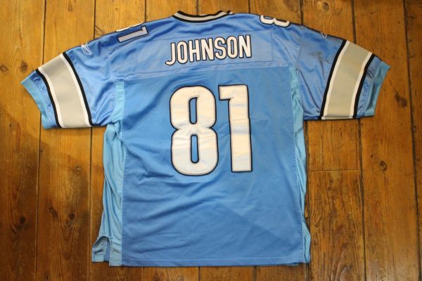 訳あり 古着GAME TOPSレア美品 Reebok NFL Detroit Lions ユニフォーム Tシャツ