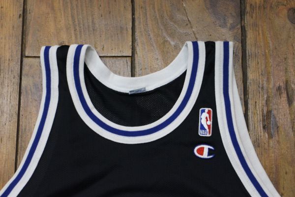 【古着GAME TOPSレア美品 Champion ORLANDO MAGIC ユニフォームタンクトップ黒#1】NBAバスケオーランド・マジックアンファニーハーダウェイ_画像6