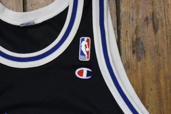 【古着GAME TOPSレア美品 Champion ORLANDO MAGIC ユニフォームタンクトップ黒#1】NBAバスケオーランド・マジックアンファニーハーダウェイ_画像7