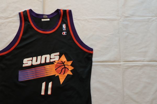 【古着GAME TOPSレア Champion Phoenix Suns ユニフォームタンクトップ黒#11】チャンピオンNBAバスケフェニックスサンズPERSON