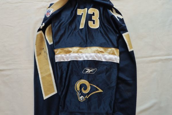 【即出荷】 古着GAME ユニフォームT Rams Angeles Los Reebok TOPSレア Tシャツ