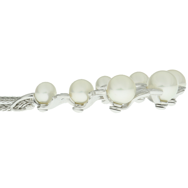 ( beautiful goods ) Mikimoto MIKIMOTO pearl necklace K18 WG white gold × pearl approximately 5.4-7.7mm pendant 8851