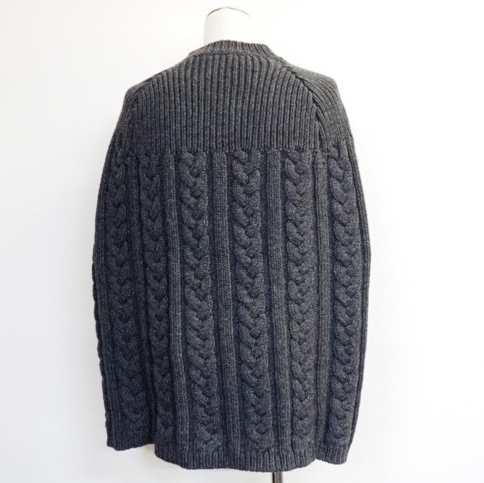LOUIS VUITTON Louis Vuitton knitted wool 100% poncho cape the best gray M [57797]
