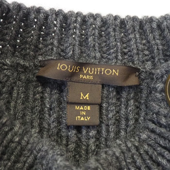 LOUIS VUITTON Louis Vuitton knitted wool 100% poncho cape the best gray M [57797]