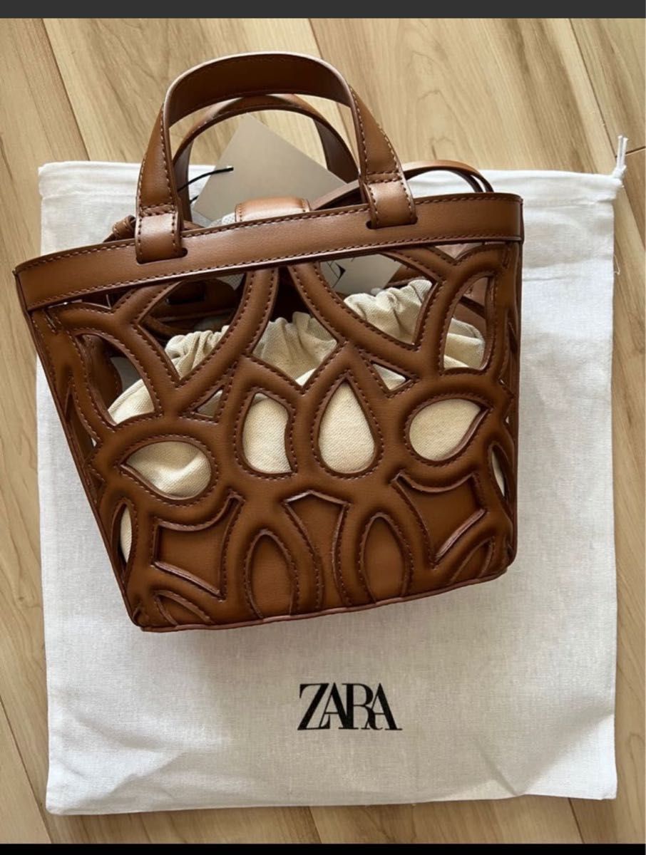 ZARA カットワークミニトートバッグ ブラウン 新品未使用|Yahoo ZARA カットワークミニトートバッグ ブラウン 新品未使用|Yahoo
