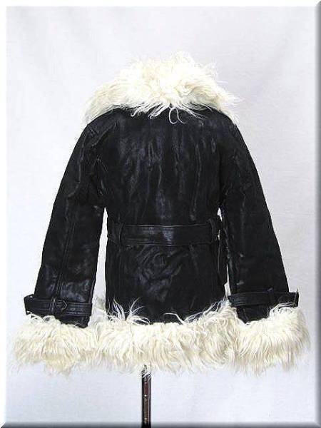 ★Bee Box★ черный  цвет   искусственная кожа   мех  включено  пиджак ★120 сантиметр ★【2146】