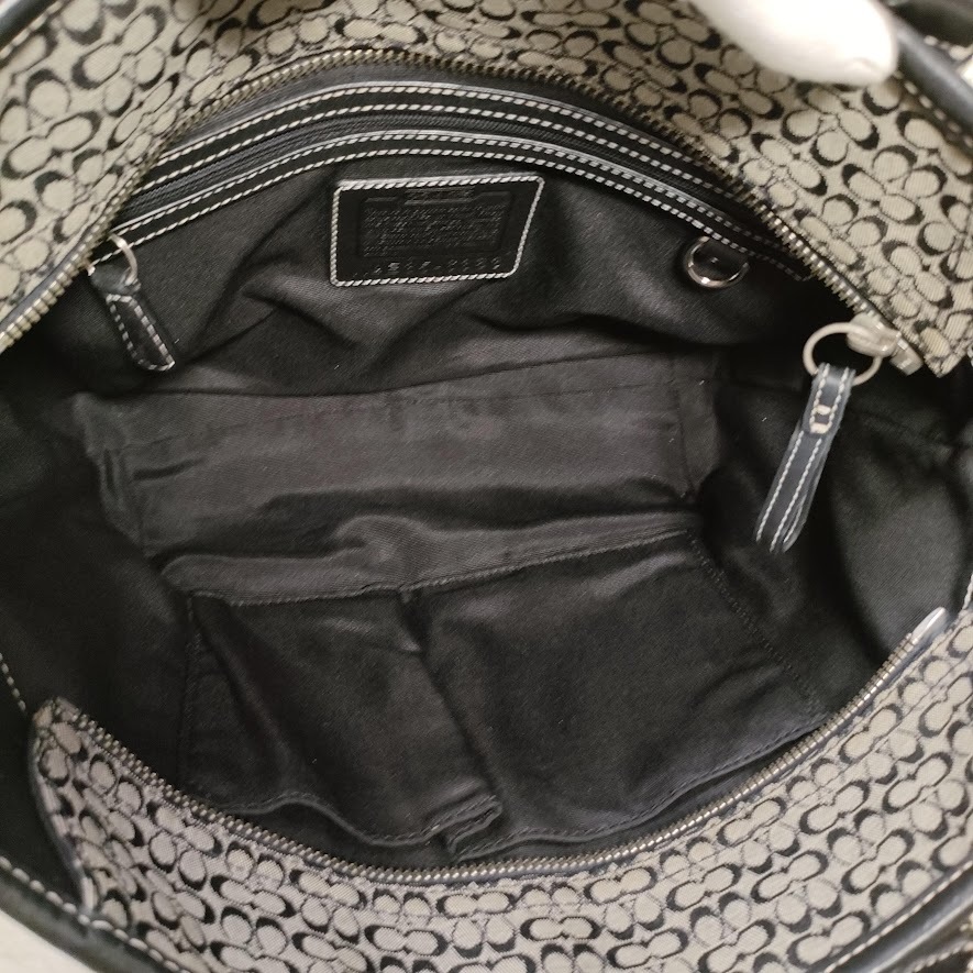 美品 COACH コーチ 6383 ミニシグネチャー キャンバス×レザー