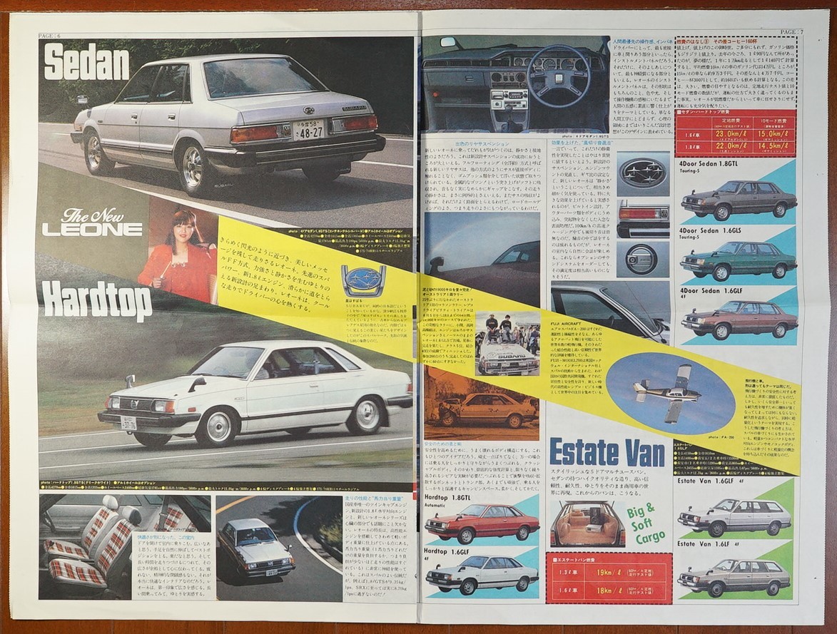 スバル富士重工ラインナップ 1冊 1980年モーターショー 検:スバルレオーネカタログ スイングバック1.6SRX レックス サンバー 岩崎宏美_画像4