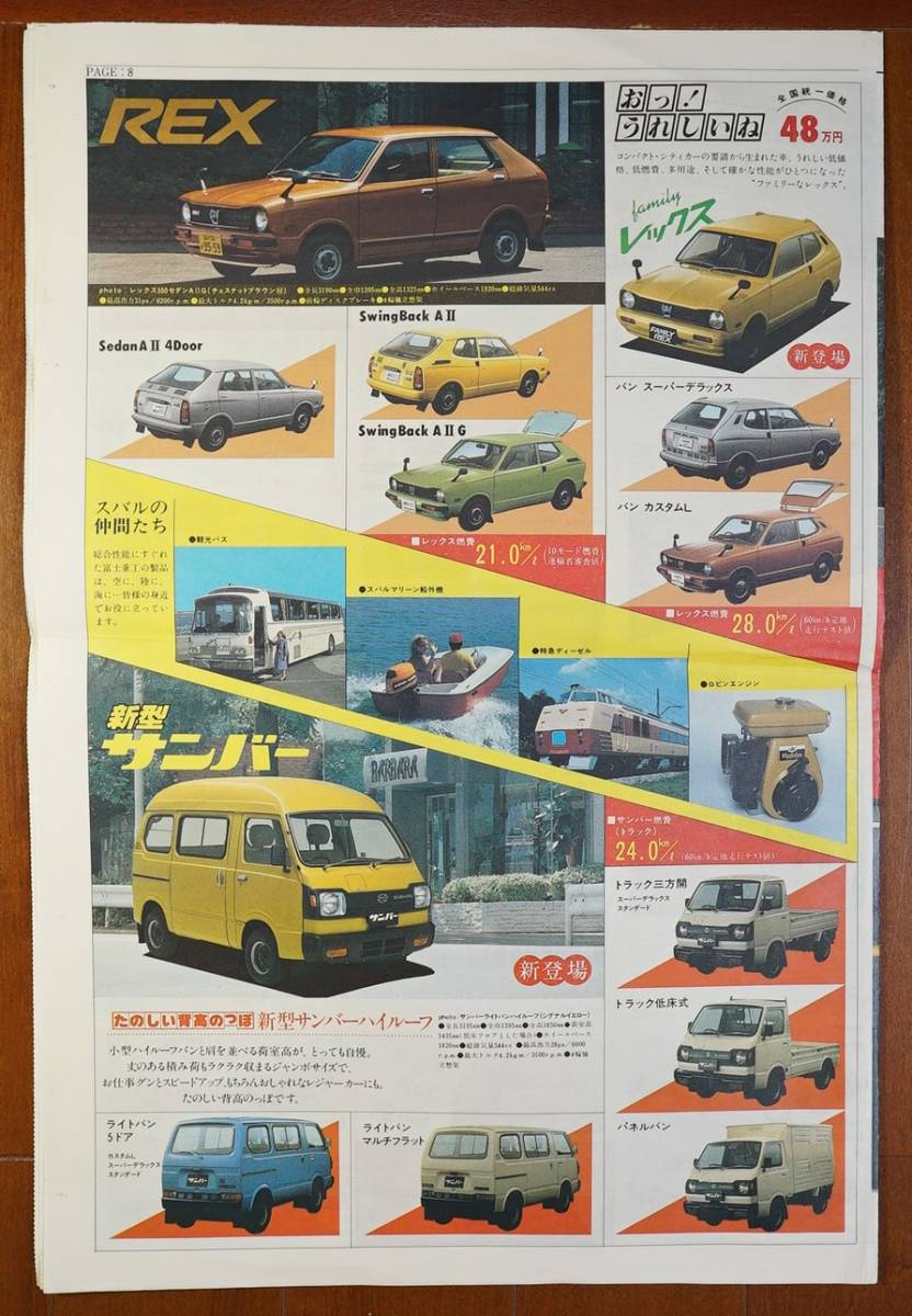 スバル富士重工ラインナップ 1冊 1980年モーターショー 検:スバルレオーネカタログ スイングバック1.6SRX レックス サンバー 岩崎宏美_画像9