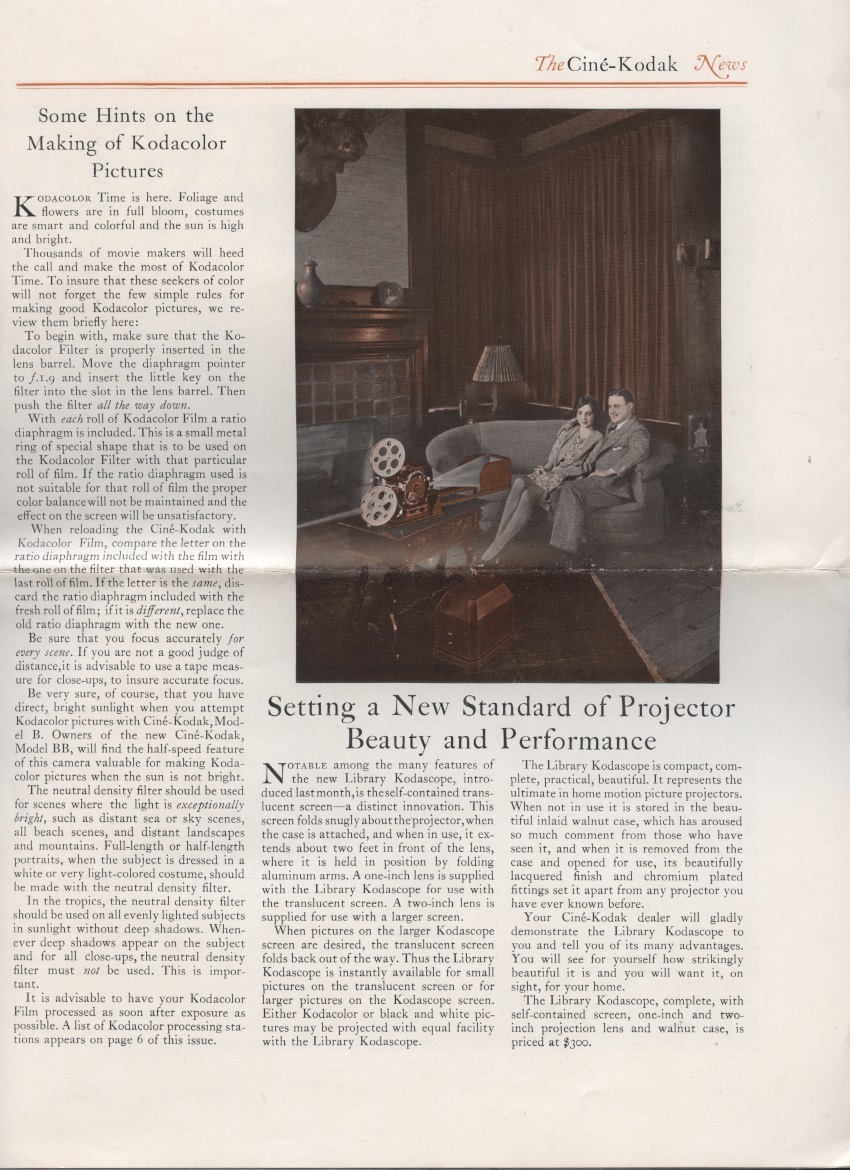 si cat Duck News 1929 year 6 month vol.6 1 pcs. Teh Cine-Kodak News East man ko Duck company issue inspection :si cat Duck Model BB 16mmsinema