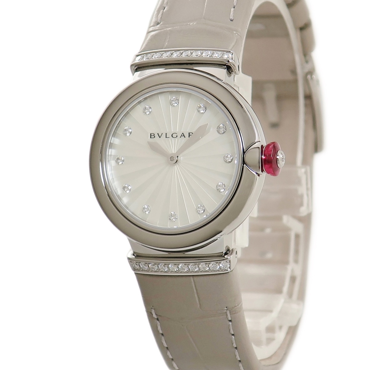 【3年保証】 ブルガリ ルチェア LUVCHEA LUP28SG 103367 純正ダイヤ シェル クオーツ レディース 腕時計