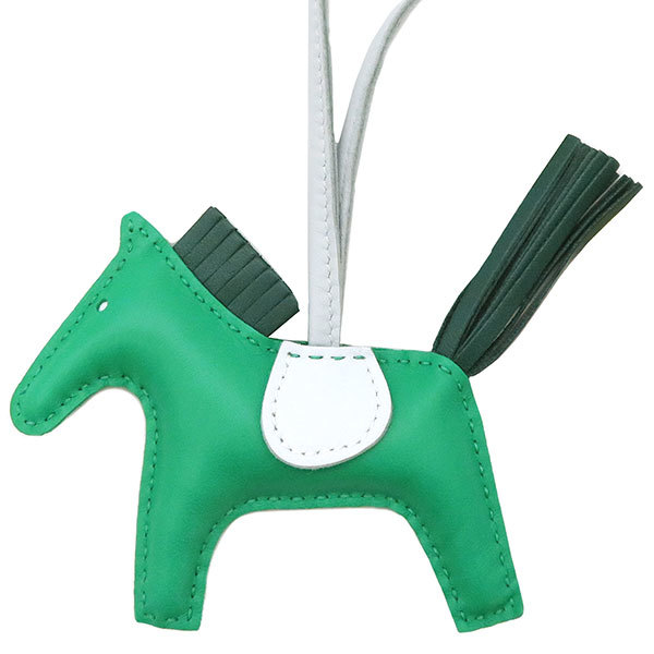エルメス バッグチャーム ロデオPM ミント×マラカイト×ブルーブリュム アニューミロ Z刻印(2021年製) 馬モチーフ 緑 水色