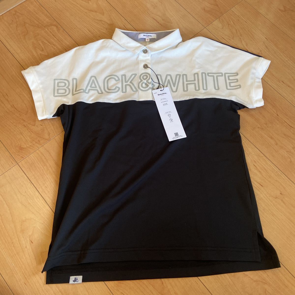 ブラック&ホワイト 半袖シャツ ゴルフウェア アルファドライ3Dビッグロゴシャツ（レディース）