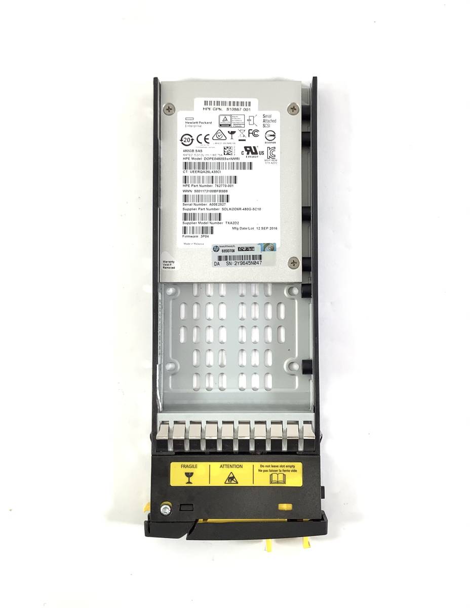 K50830203 HPE 480GB 2.5インチ SAS SSD 1点【中古動作品】_画像1