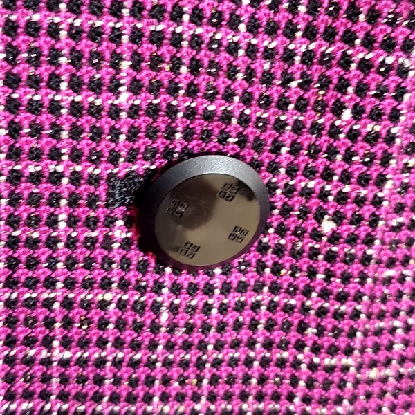 #wnc ジバンシイ GIVENCHY スカートスーツ 42 紫 セットアップ ツーピース ラメ ベロア使い 大きいサイズ シルク混 レディース [827495]_画像5