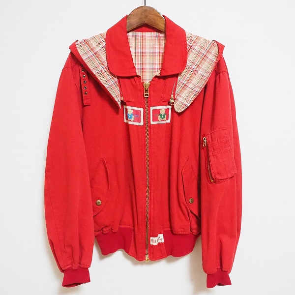 #apc ピンクハウス PINKHOUSE ブルゾン 赤 フード付き ジップアップ ジャケット くま レディース [835011]