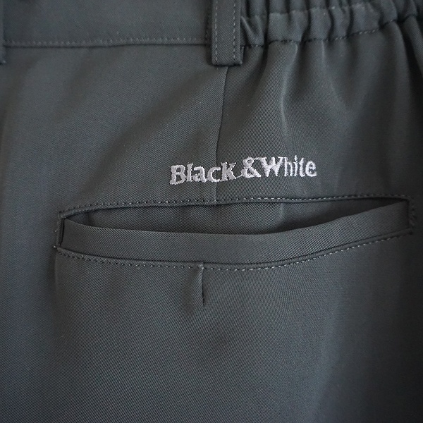 #anc ブラック&ホワイト Black&White パンツ M 黒 センタープレス ロゴ レディース [778496]_画像4