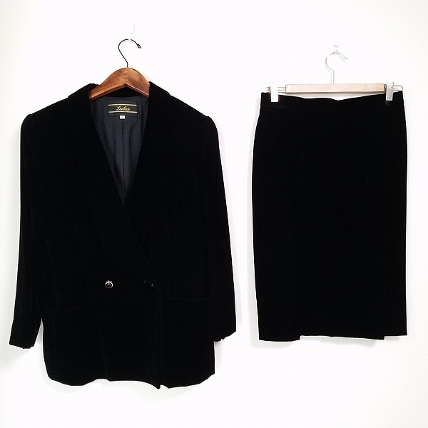 価格は安く #wnc レリアン Leilian スカートスーツ 9 黒 ツーピース