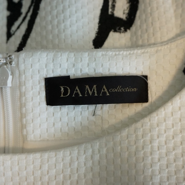 #snc DAMA collection ワンピース 9 白 ノースリーブ ひざ丈 柄 レディース [830365]_画像5