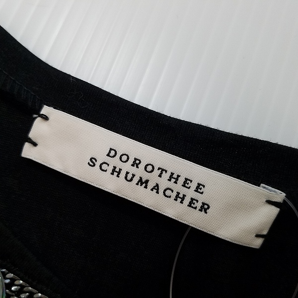 #snc Dorothy Schumacher Dorothee Schumacher tunic cut and sewn 5 black rhinestone spangled short sleeves lady's [829614]