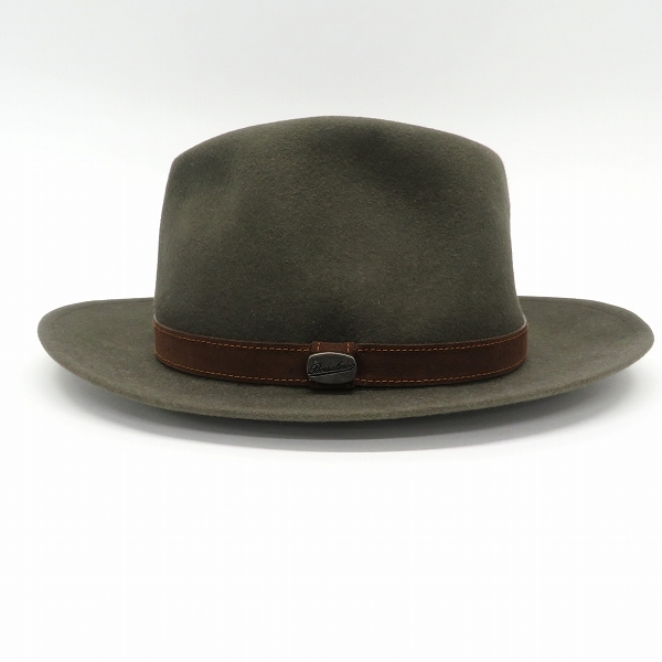 #anzh ボルサリーノ Borsalino 帽子 中折れ帽 グレー ベルト ロゴ シンプル イタリア製 メンズ [795788]_画像2