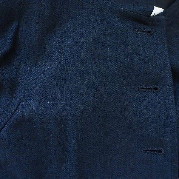 #anc ジュンアシダ junashida スカートスーツ 11 濃紺 セットアップ スタンドカラー 七分袖 ヘリンボーン レディース [832892]_画像6