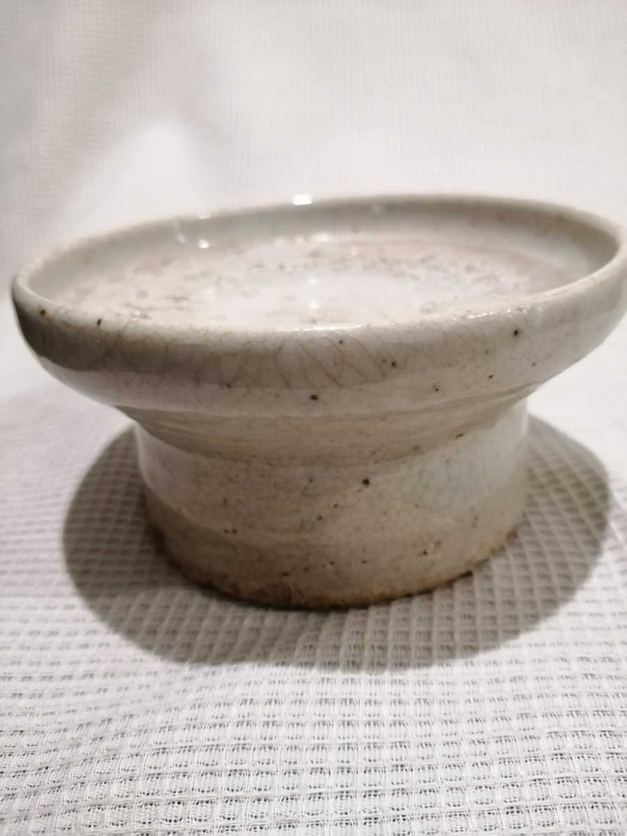 李朝 白磁台皿 李朝中期 韓国 朝鮮 李朝 高麗 白磁 骨董 古玩 27KR18i3-