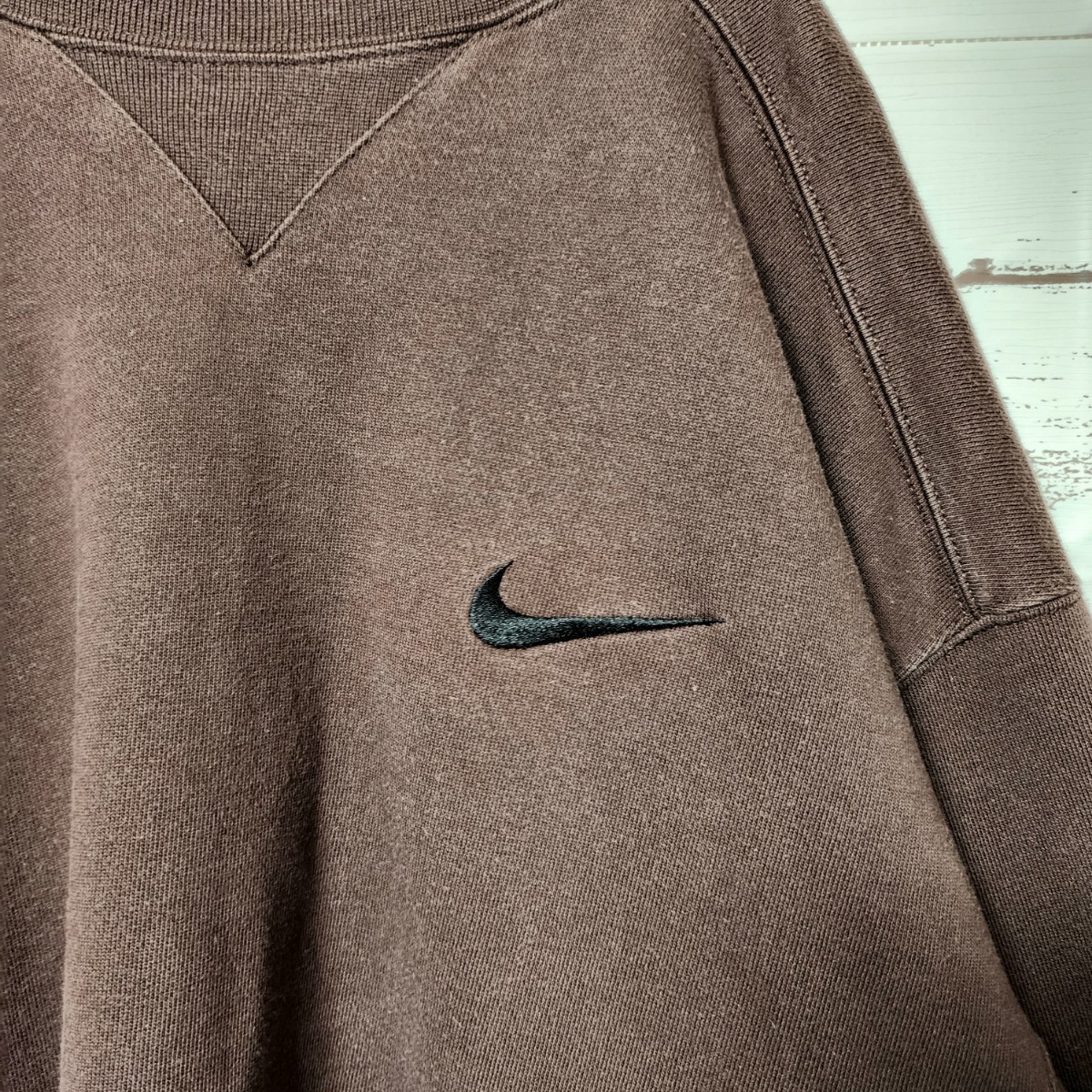 《超希少》NIKE ナイキ スウェット トレーナー ブラウン 刺繍ロゴ 銀タグ