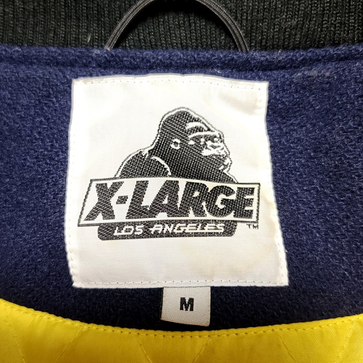 《超希少》XLARGE エクストララージ スタジャン 切替 レザー バックロゴ_画像9