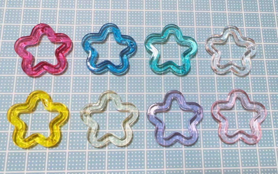 8 color * charm Mix [24 piece ] deco parts plastic parts key holder beads 
