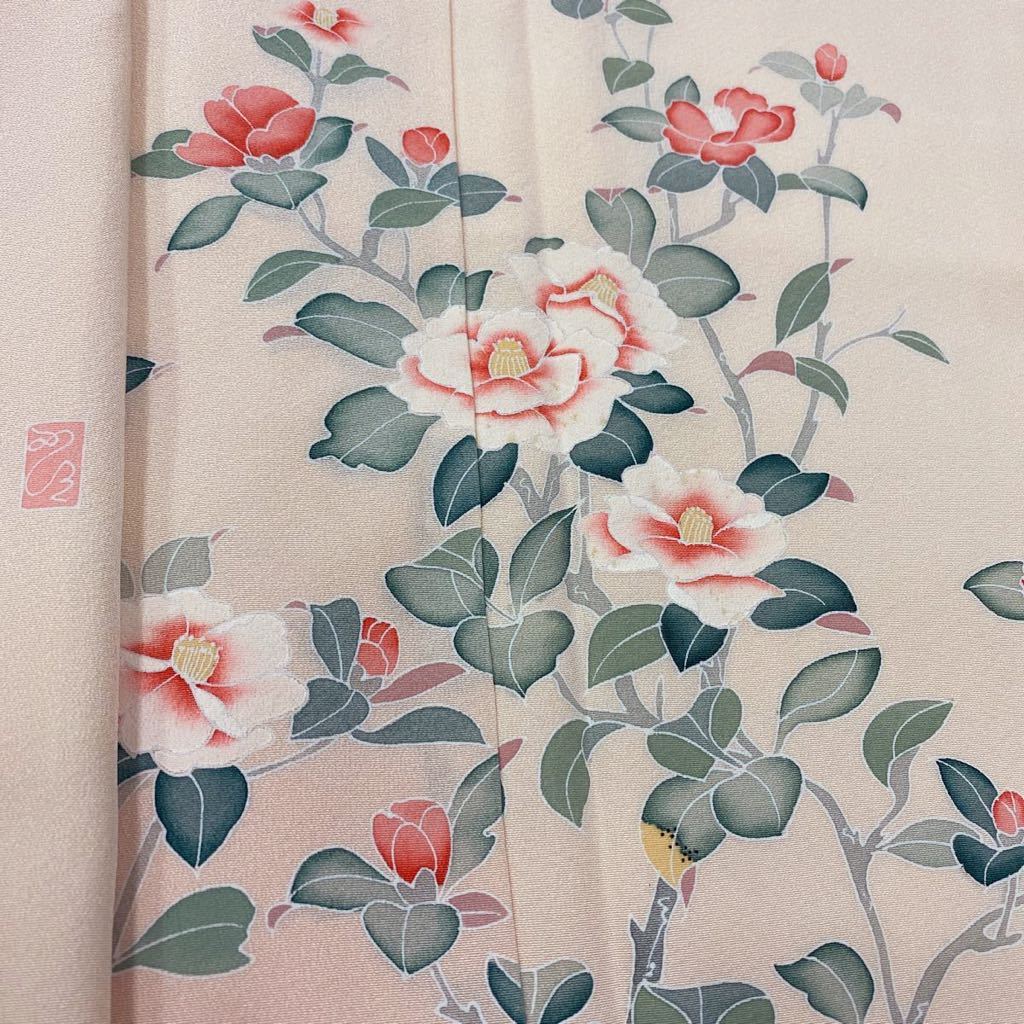 着物月花 作家物 手描き友禅 可憐な花 訪問着 未使用品 正絹 ki322