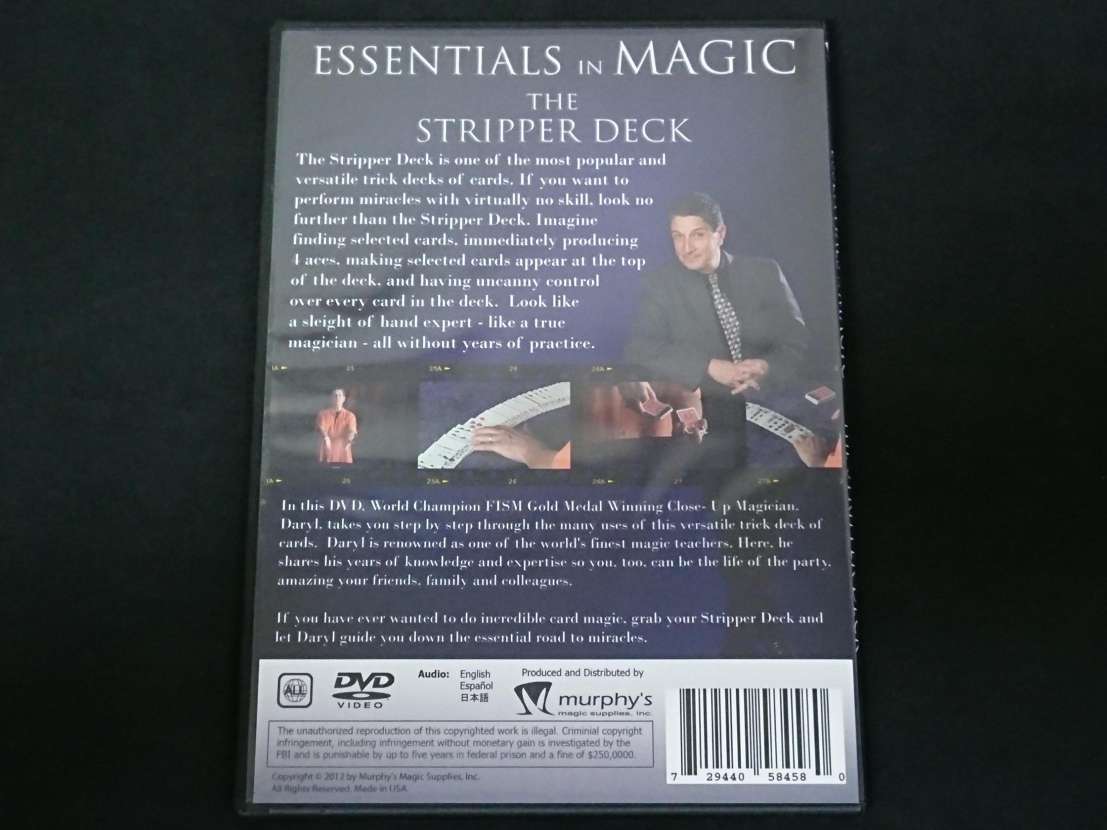 【D139】ESSENTIALS IN MAGIC THE STRIPPER DECK ストリッパーデック レア DVD マジック 手品の画像2