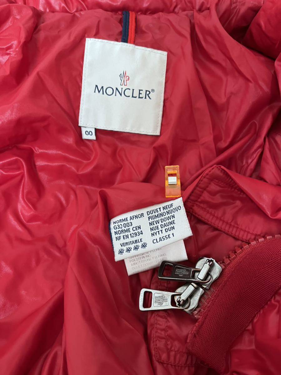 MONCLER モンクレール ダウンジャケット サイズ00 レディースM〜L 赤