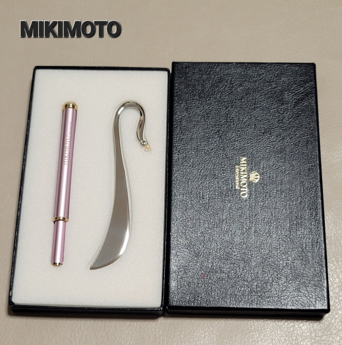 【MIKIMOTO】ミキモト ブックマーカー＆ボールペン パール 真珠 未使用品_画像1