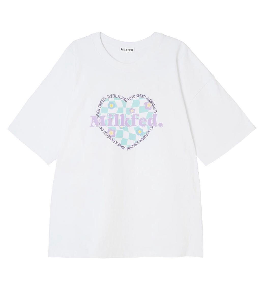 ミルクフェドTシャツ HEART AND FLOWER WIDE S/S TEE