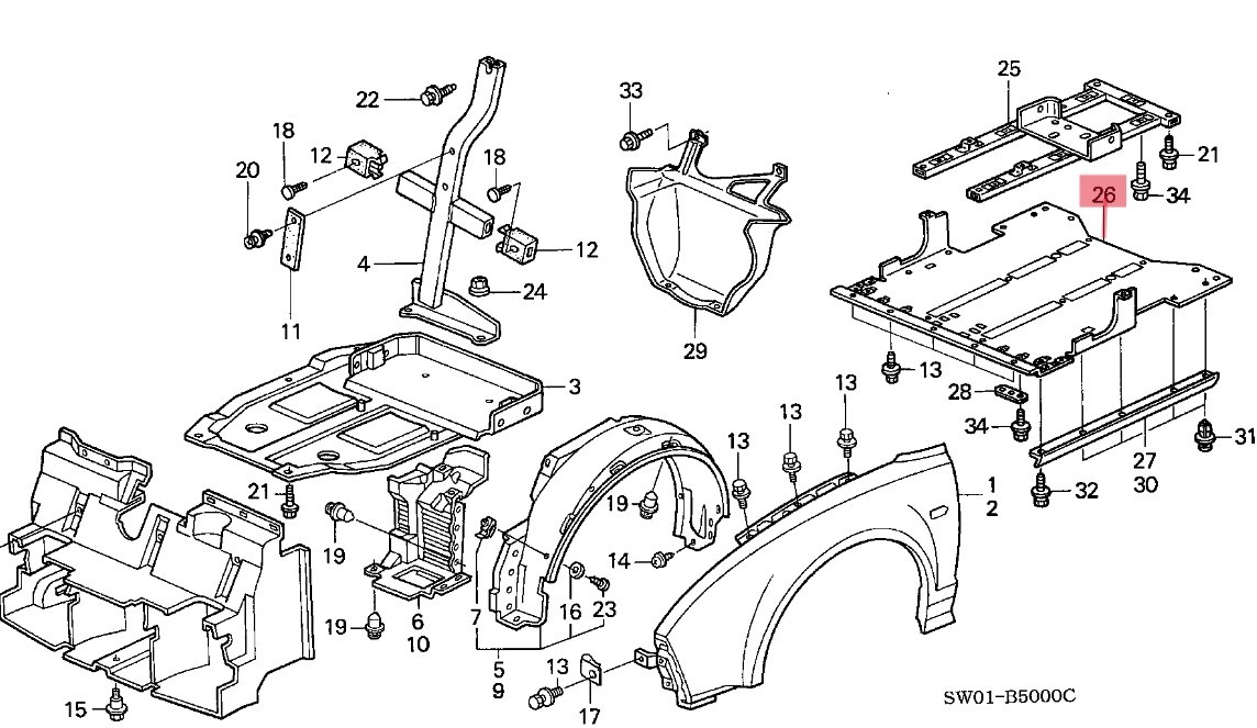 【在庫限り】新品未使用 ホンダ NSX NSX-R NA2 リアアンダーカバー リアー リヤ リヤー カバー HONDA Rear Under Cover_画像2