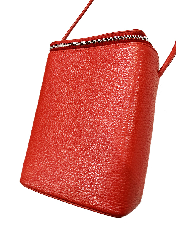 半額SALE/ Aeta アエタ レザー ショルダーバッグ レッド 赤 ジップ