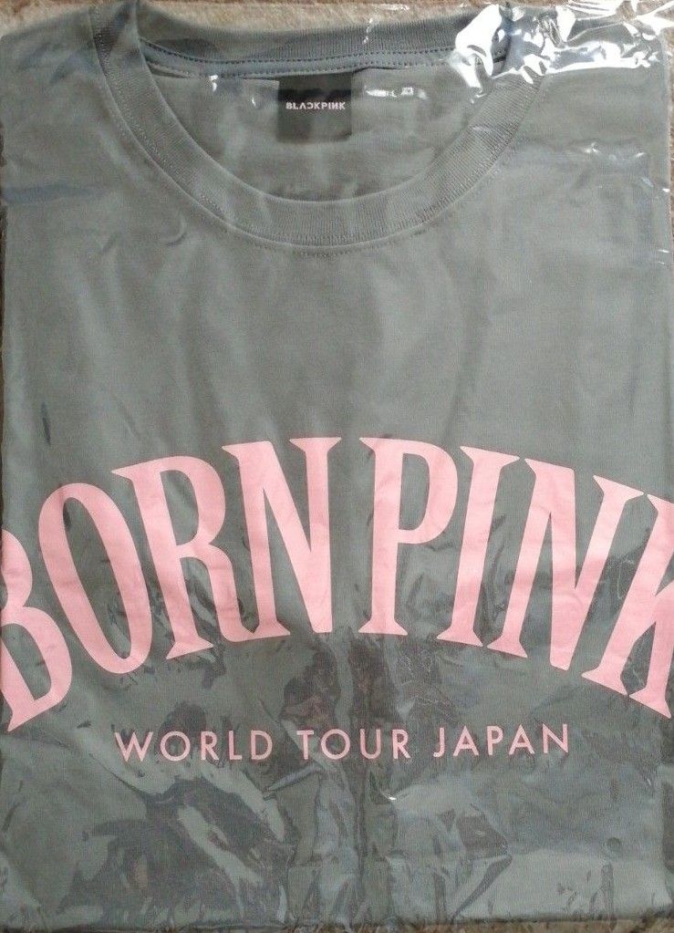 BLACKPINK 日本公演 2023 BORN PINK ロゴTシャツ グレイ M 未開封 公式 グッズ ブラックピンク 