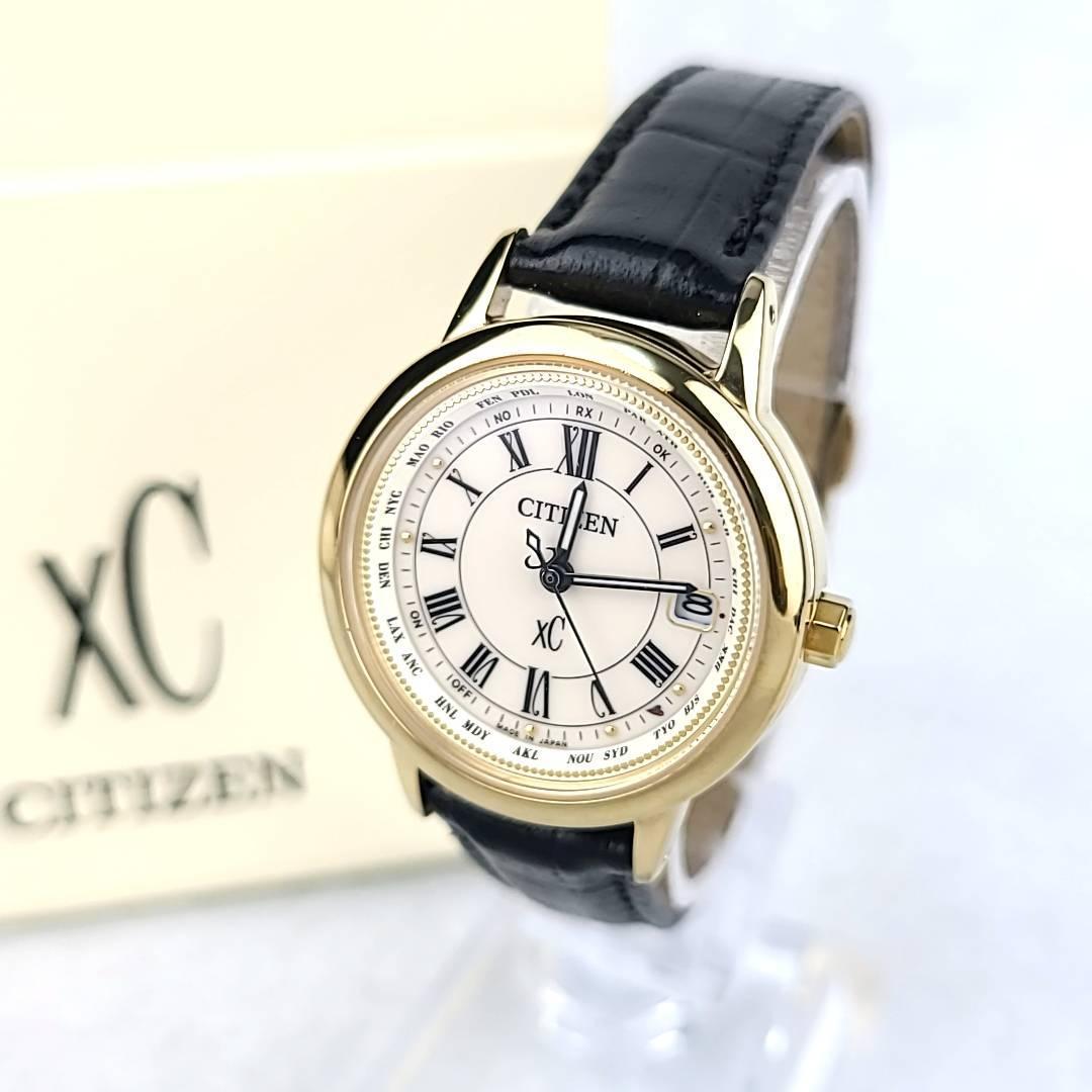 □【ほぼ新品】CITIZEN クロスシー ラウンド ローマン ティタニアライン-