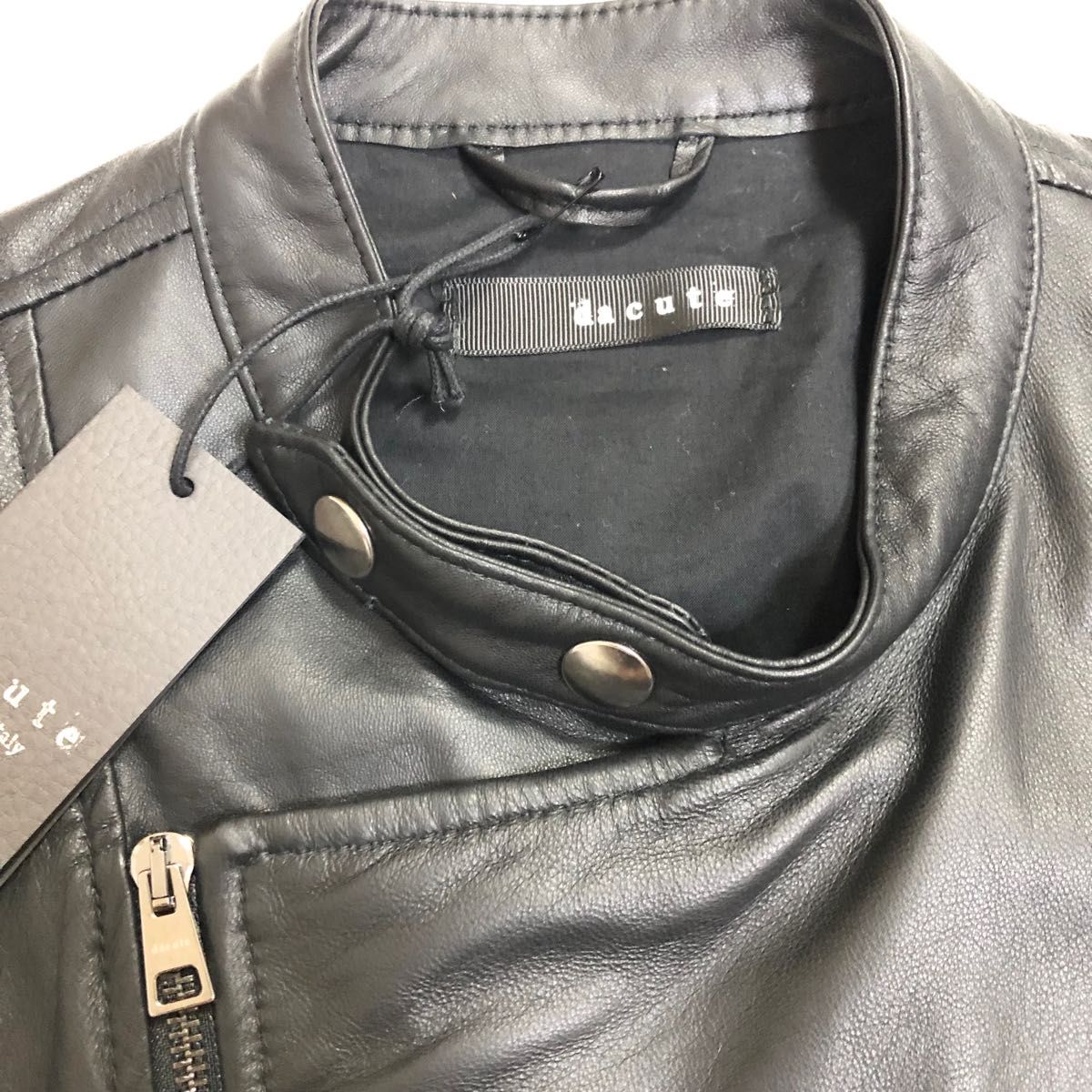 新品DACUTE ナッパレザーセミダブルライダースジャケット 48|PayPayフリマ