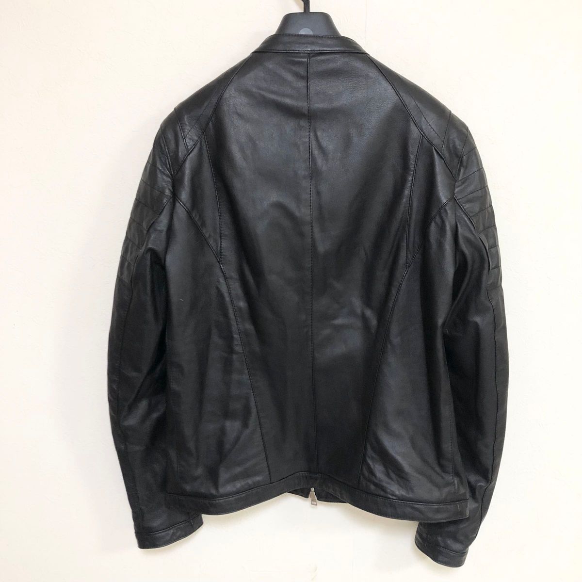 新品DELANデラン ラムレザーシングルライダースジャケット 46 新品DELANデラン ラムレザーシングルライダースジャケット 46