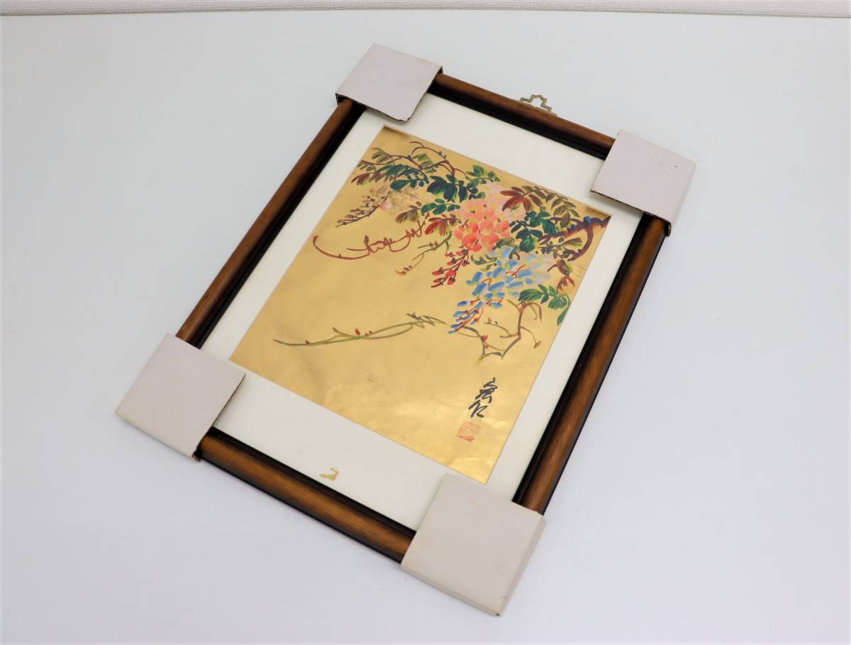  frame . have / Zaimei gold . tree flower picture / art width approximately 34cm ornament / wall decoration interior amount entering / wooden frame work of art details unknown [W900]