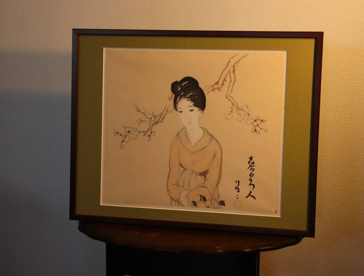 W901【真作】 木版画 竹久夢二 【春まつ人】 京都版画院制作 W901【真作】 木版画 竹久夢二 【春まつ人】 京都版画院制作