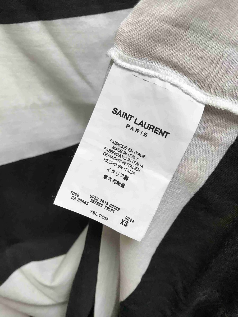 正規 16SS Saint Laurent Paris サンローランパリ ボーダー Tシャツ XS_画像3