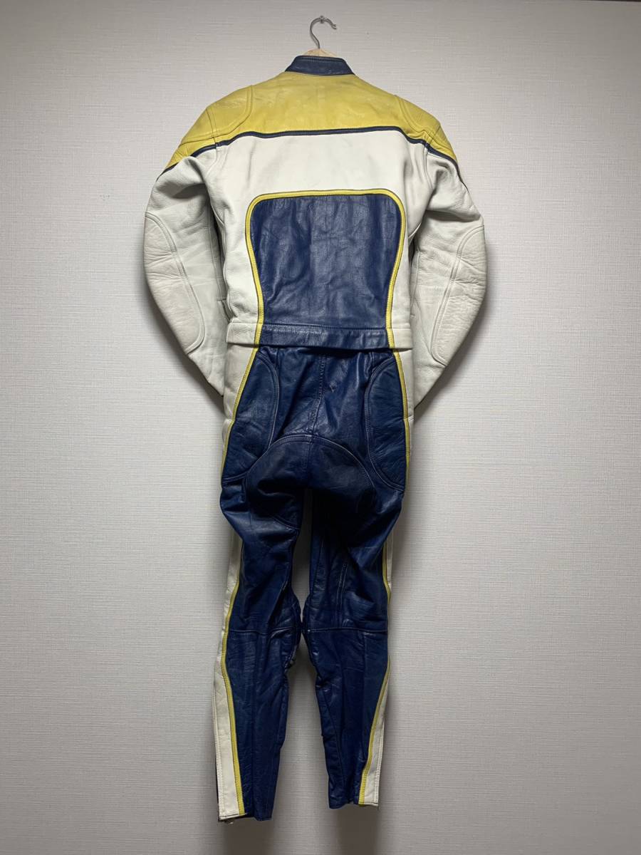 [KUSHITANI] that time thing separate leather racing suit Biker all-in-one coverall M original leather made in Japan Vintage Kushitani 